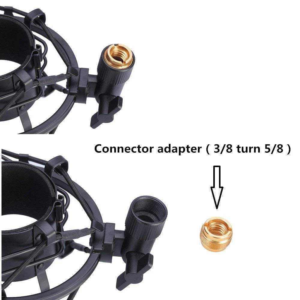 Microphone Shock Mount with Pop Filter, Mic Anti-Vibration 46mm-51mm, Black