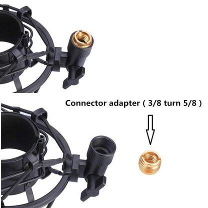Microphone Shock Mount with Pop Filter, Mic Anti-Vibration 46mm-51mm, Black