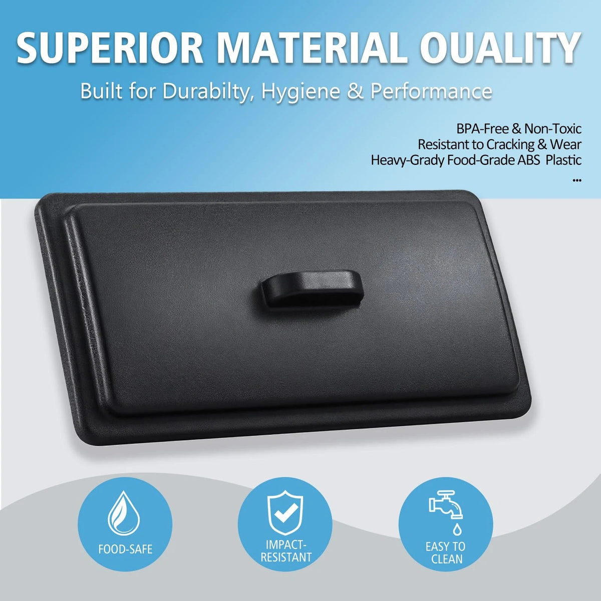 Two-Piece Plastic Mix Hopper Lid Compatible with Vevor Soft One Size, Black