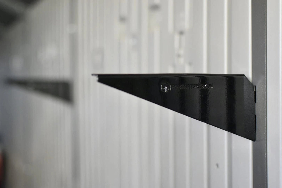 Pop's Parts Plus Lifetime Shed Shelf Brackets - Black Metal Railing