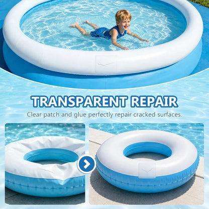 20pcs Self-Adhesive Underwater Vinyl Pool Patch Kit - 4in x Clear