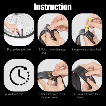Dexnoca Bike Tire Repair Kit - Bycicle Inner Tube Puncture One Size, Black-2