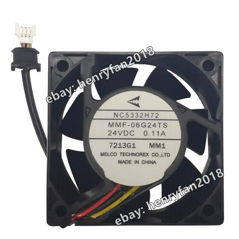 Melco MMF-06G24TS-MM1 NC5332H72 24V 0.11A 60*60*25MM Servo Driver Cooling Fan