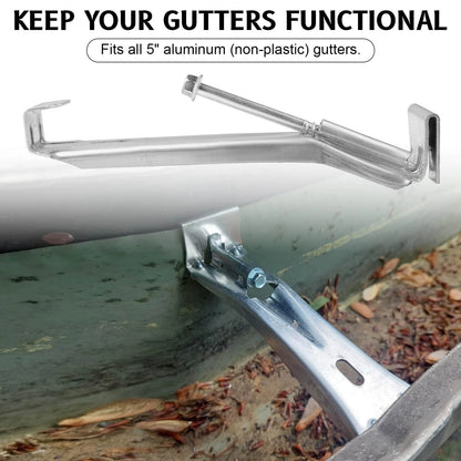 20 Pcs Gutter Hangers 5 inch with Pre-Inserted Quick Screw Silver