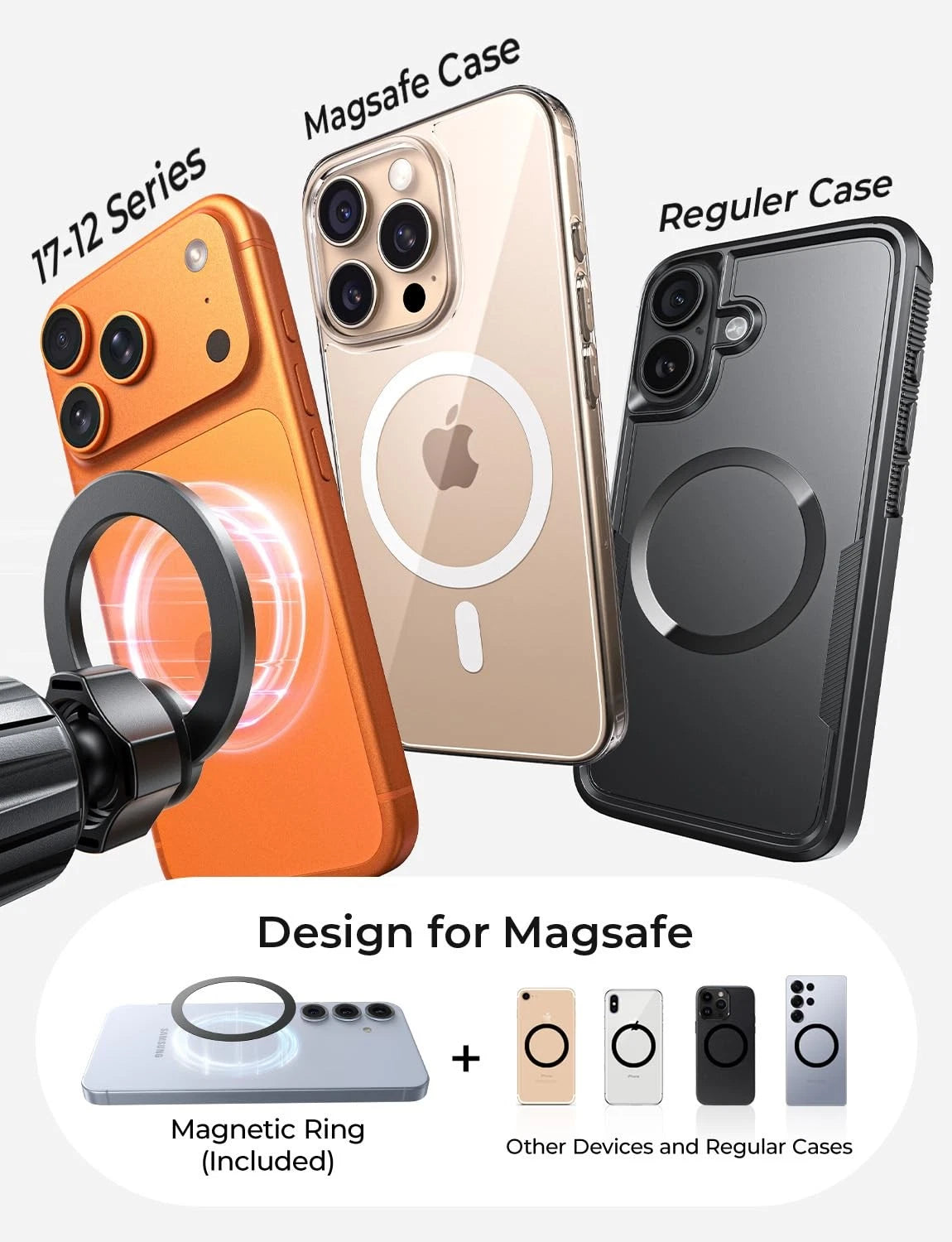 LISEN for MagSafe Car Mount,Car Accessories Women Men [2025 1Pack, Black