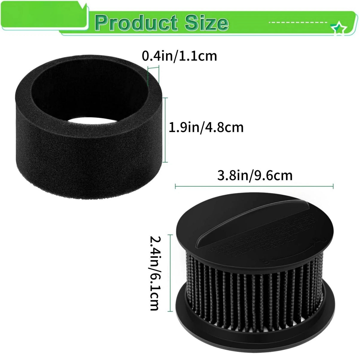 4pc Filter Set Inner Outer Foam For Bissell Rewind CleanView Pet 18M9W 18M9X
