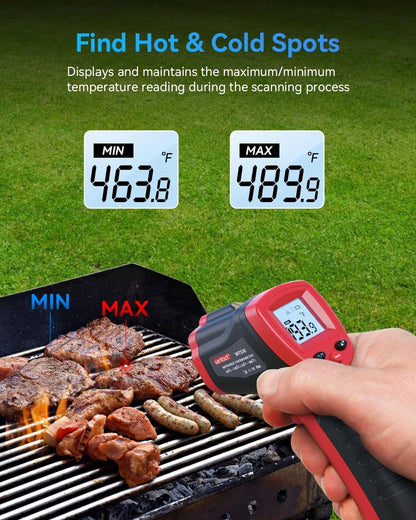 Wintact Infrared Thermometer, Digital Surface Temperature Gun small, Red+Gray