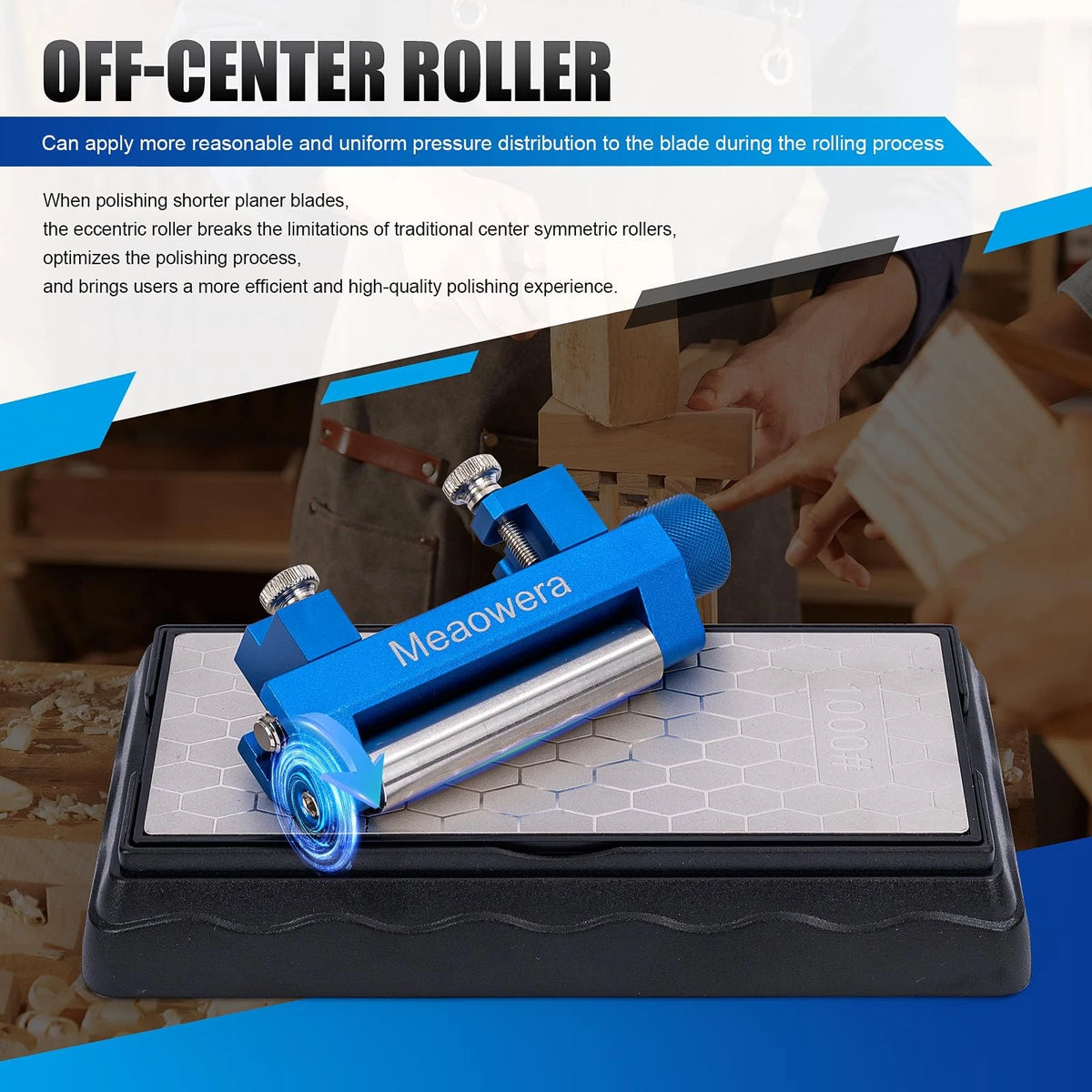 Chisel Sharpening Kit with 105*26*53mm, Blue Honing Guide and Stone
