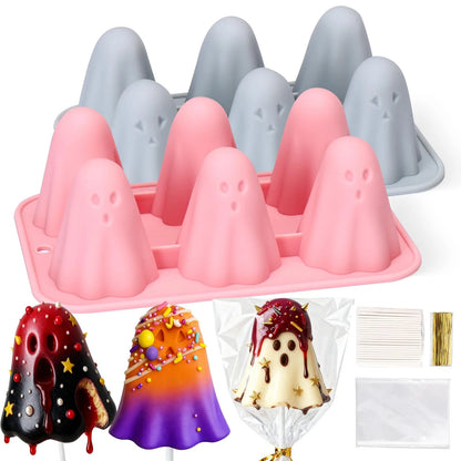 2PCS Halloween Ghost Cake Pop Mold, 12 Cavity flower,