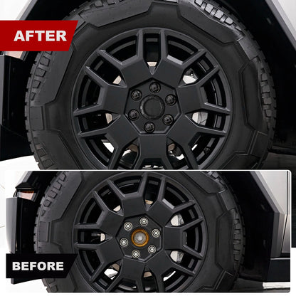 For Tesla Cybertruck Lug Nut Covers & Center Caps (24 Lugs + 4 Caps ) - Glossy
