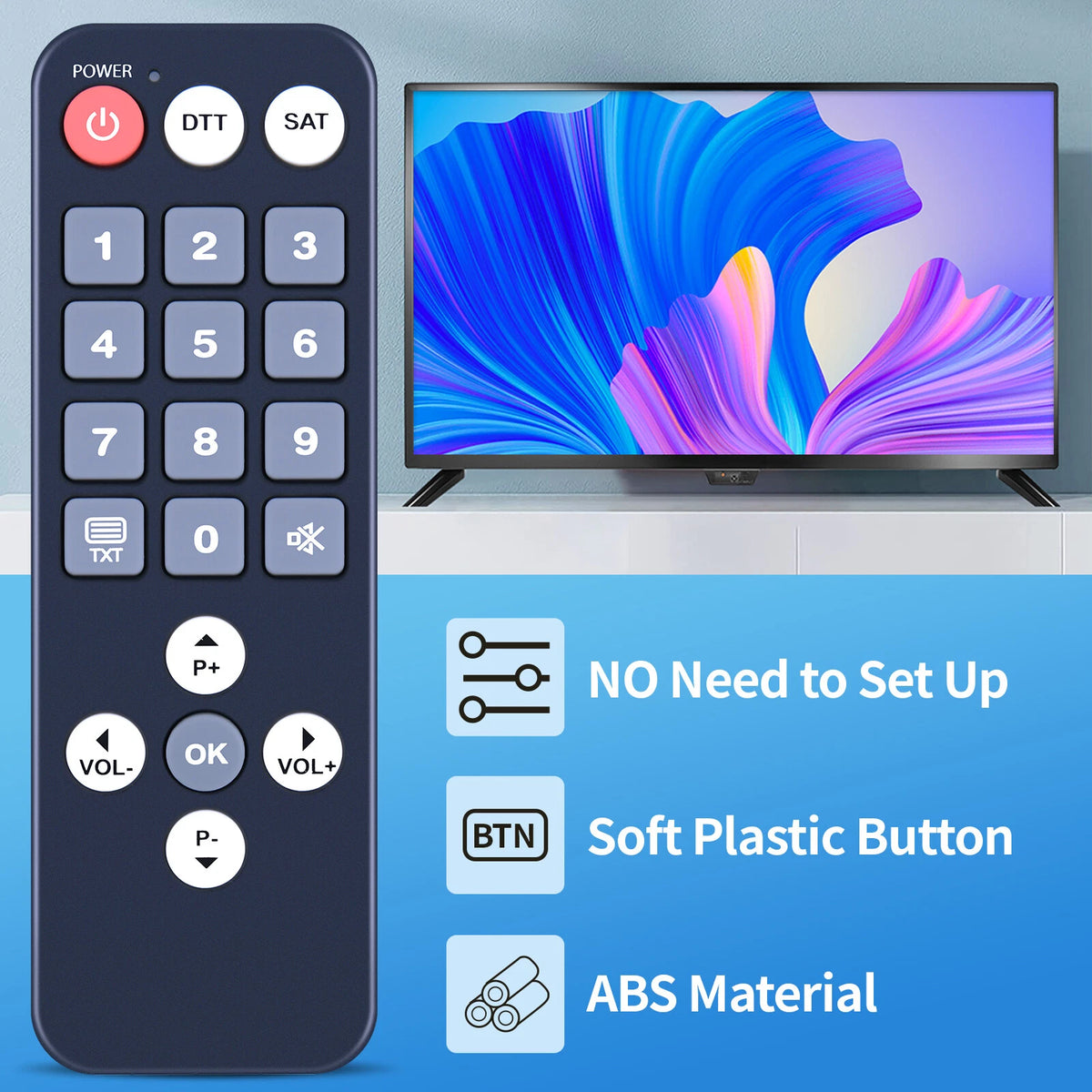 Replacement Remote Control For TeleSystem PALCO32 FL09 TV LED TSLS09