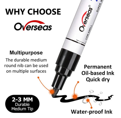 Overseas Paint 1 Count (Pack of 6), Black, White, Red, Blue, Yellow, Green