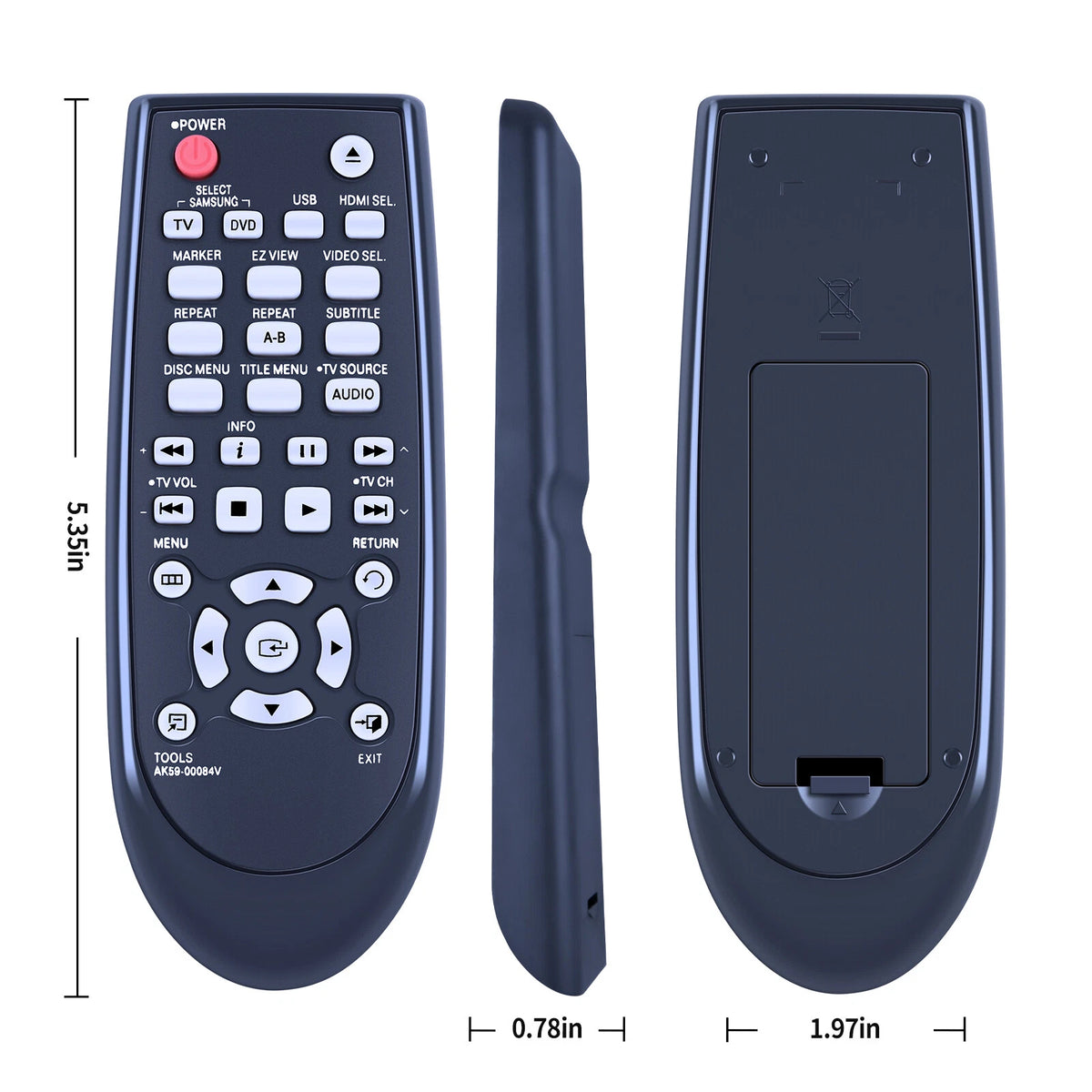 AK59-00084V Remote Control For Samsung DVD Player DVD-C550 DVD-D530