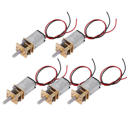 5Pcs N20 Gear Motor Slow Speed Full Metal Mini Gearbox Reducer Toy 60RPM DC 3-6V