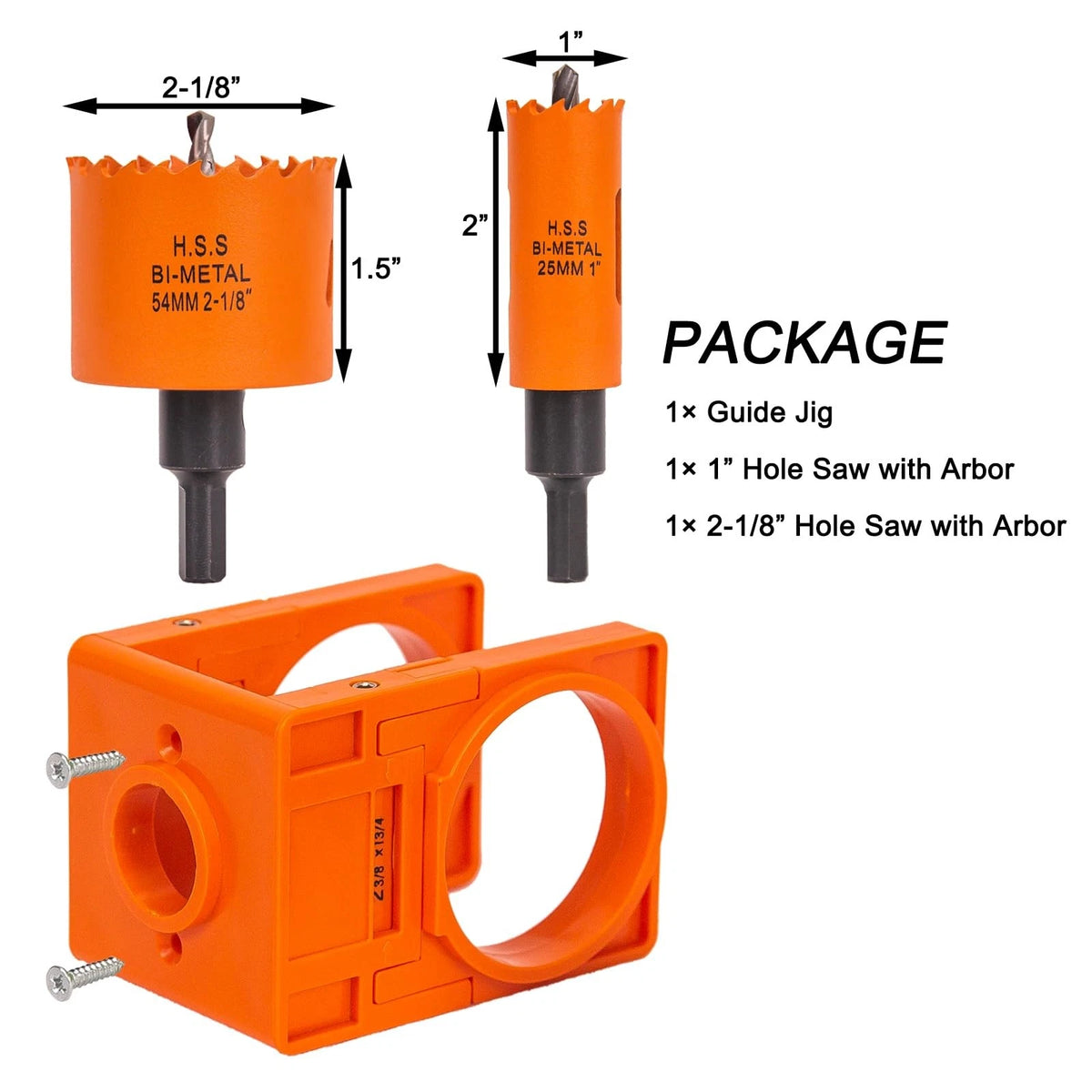 VIKITON Door Lock Installation For 2-3/4 in latch & 2-3/8 latch, Orange
