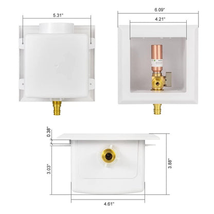 1 Piece EFIELD Ice Maker Box,1/2"PEX-A Expansion with Copper Arrestor