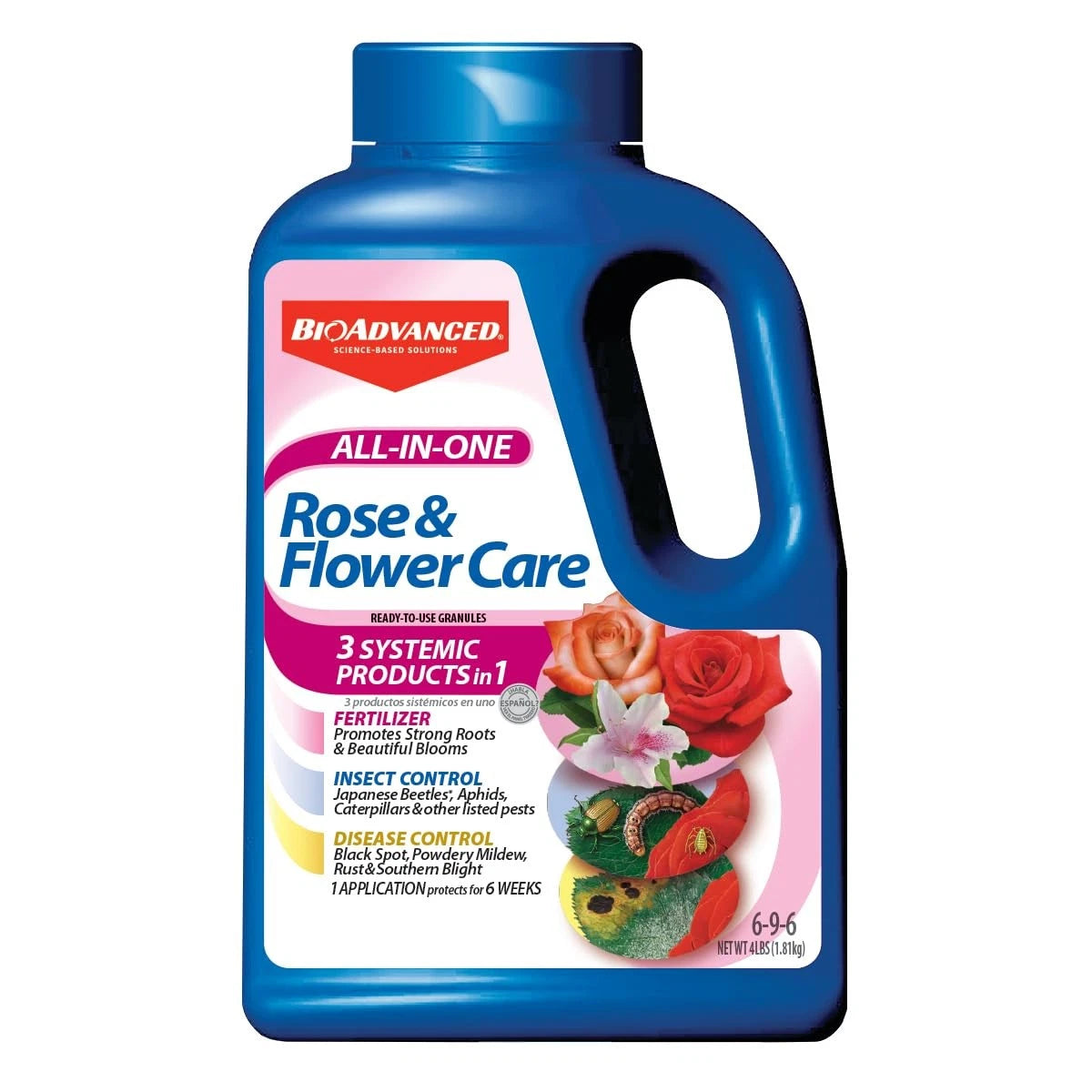 BioAdvanced All-In-One Rose and Flower 4 Pound, Ready-to-Use Granules 701110A