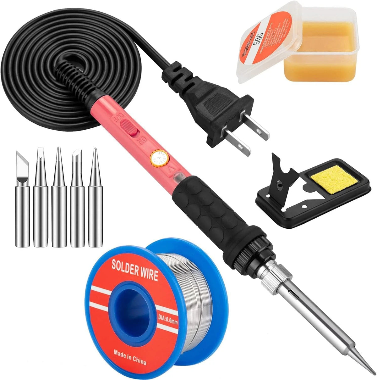 Soldering Iron Kit, 60W with 5pc Interchangeable 10 in 1