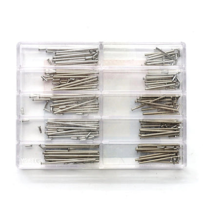 100Pcs/Box 12-26mm Steel Watch Band Pressure Bars Pins Neddles Repairing Tool