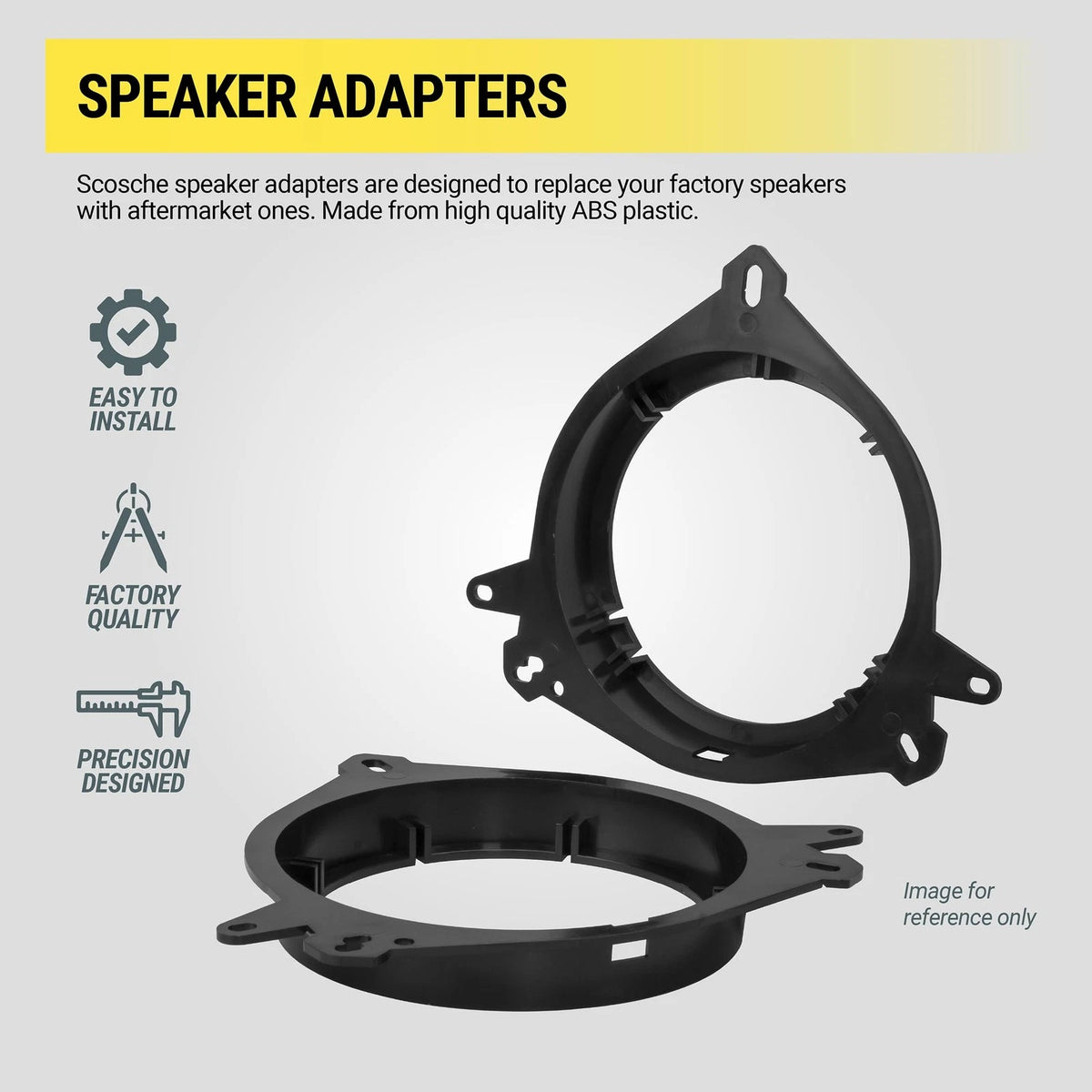 Scosche SAGMHR634 6.5”-6.75” Speaker Adapters Compatible with Select 2005-20...