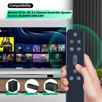 For JBL 9.1 Channel Sound Bar System JBLBAR913DBLKAM Remote Control