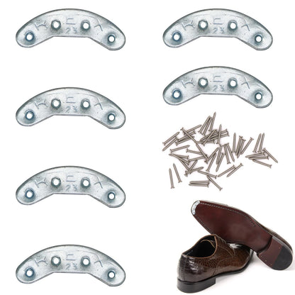 Metal Heel Plates 3 Pairs Sole Repair Kit Shoes Taps Tips Silver