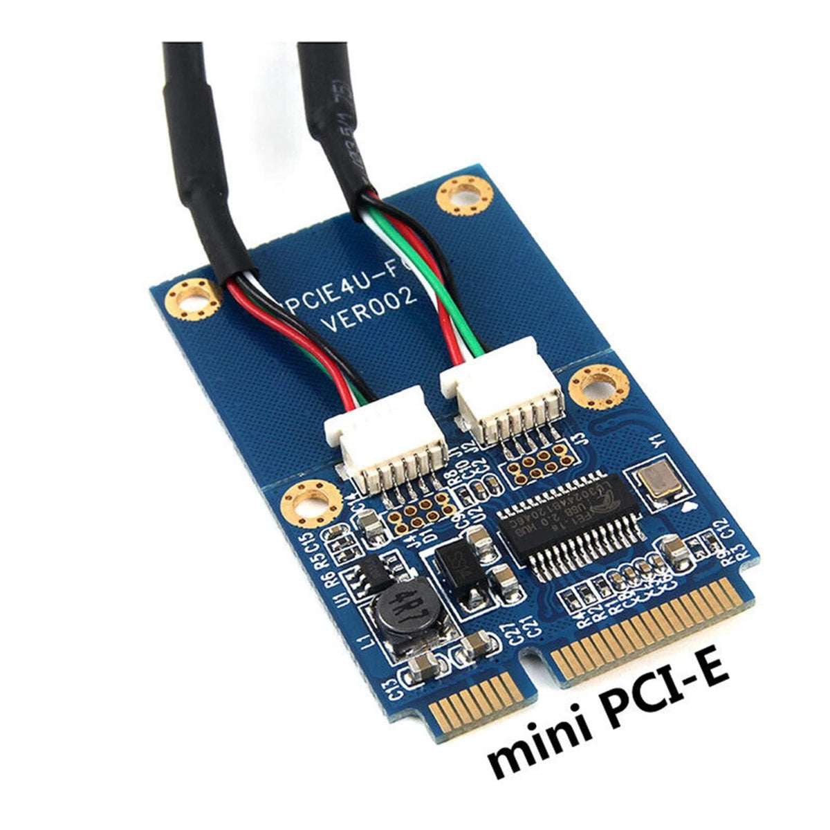 1Pcs Mini PCI-E PCI Express to 5 Pin Dual USB 2.0 Adapter Riser Expansion Card n