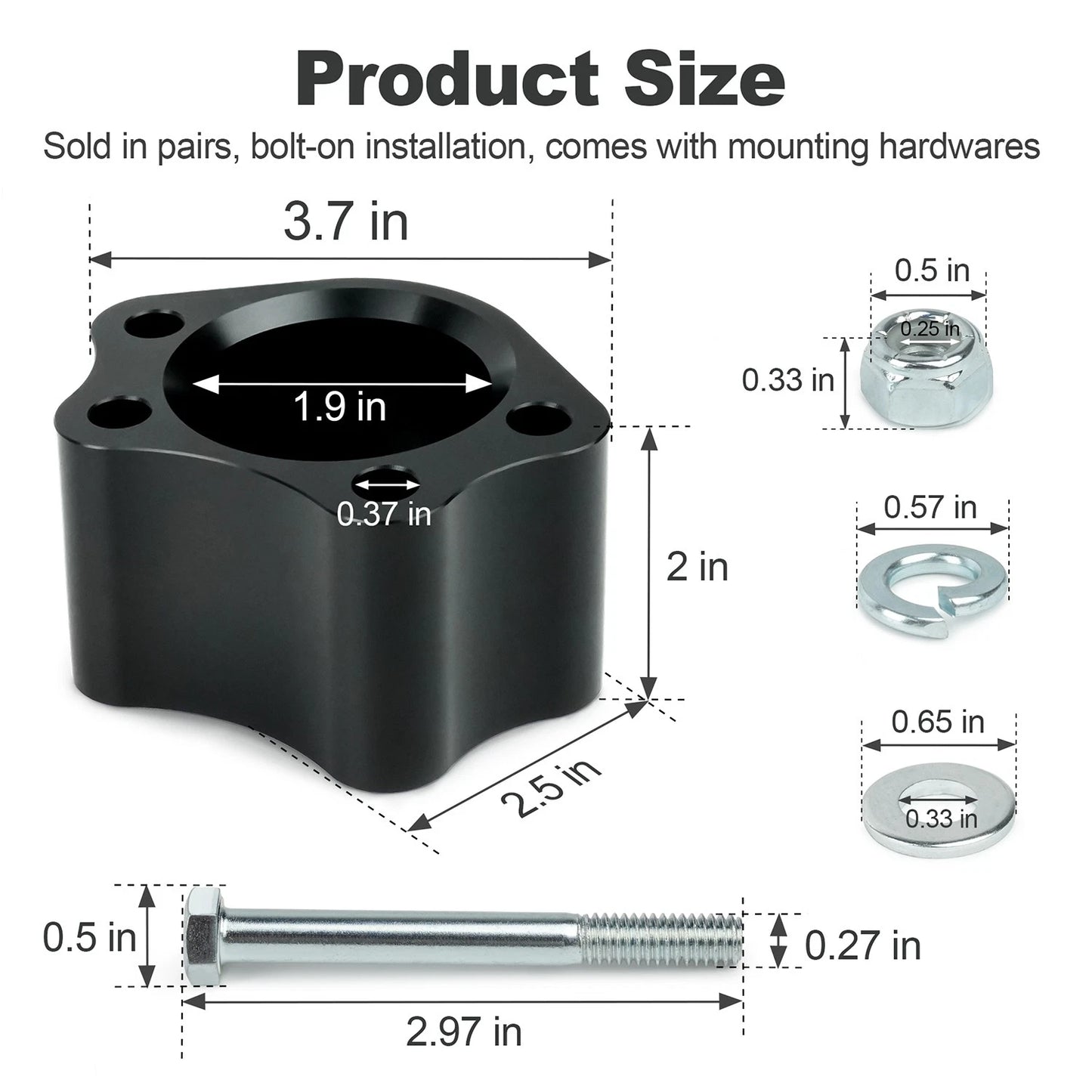 2" Ball Joint Spacer Leveling Kit For Chevrolet Silverado GMC Sierra Yukon Black