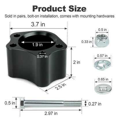 2" Ball Joint Spacer Leveling Kit For Chevrolet Silverado GMC Sierra Yukon Black