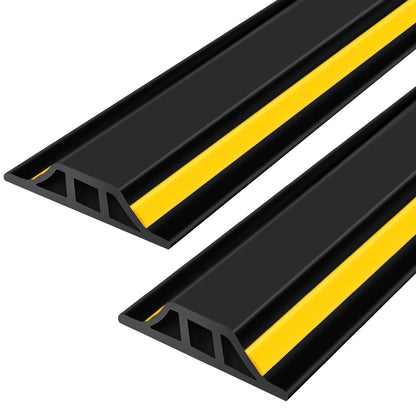 2 Pcs 1.25" High Universal Garage 8'3" x 4.53" x 1.25", black and yellow