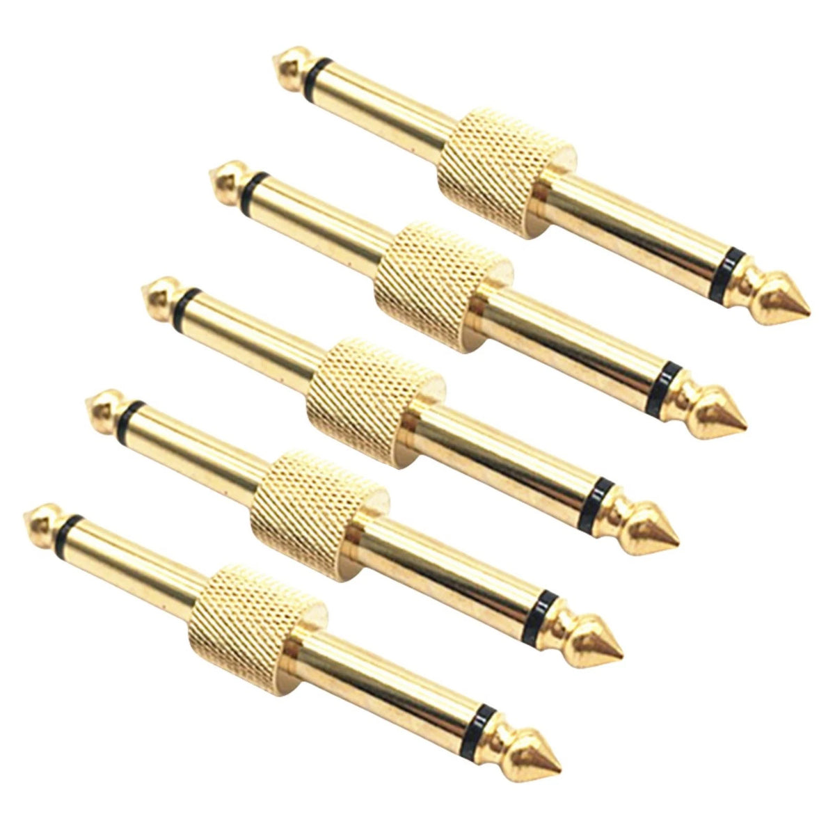 5PCS 6.35 Male to Male Gold Plated audio adapter Support Versatile Usage