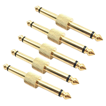 5PCS 6.35 Male to Male Gold Plated audio adapter Support Versatile Usage