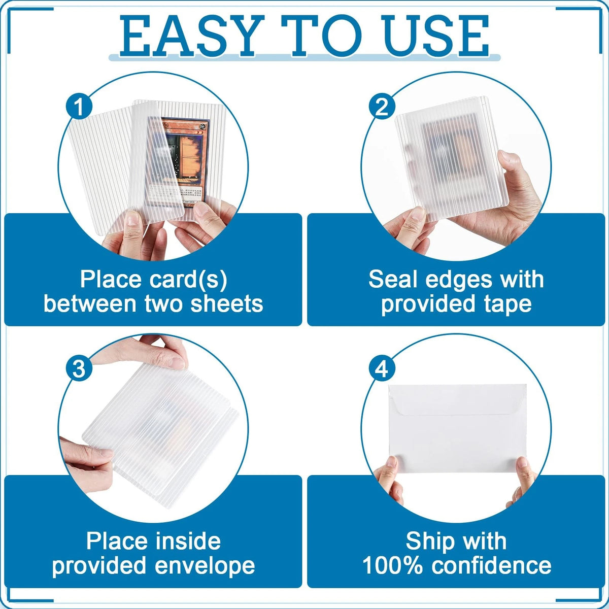 MotiMind 425 Pcs Card Shipping Protector Envelopes Set 3.5" X 4.5", clear