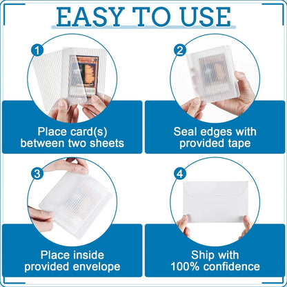 MotiMind 425 Pcs Card Shipping Protector Envelopes Set 3.5" X 4.5", clear