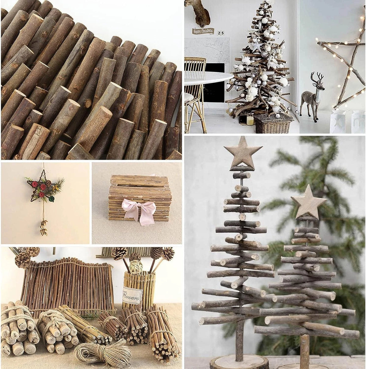 Craft Sticks, Wood Sticks Crafting Twigs Crafts Log Toy DIY Vase 50Pcs