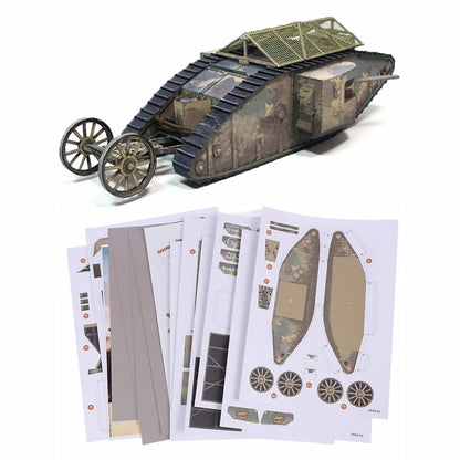 1:35 WWI British Mark.I Male Tank Souvenir Model DIY Unassembled Paper Kit