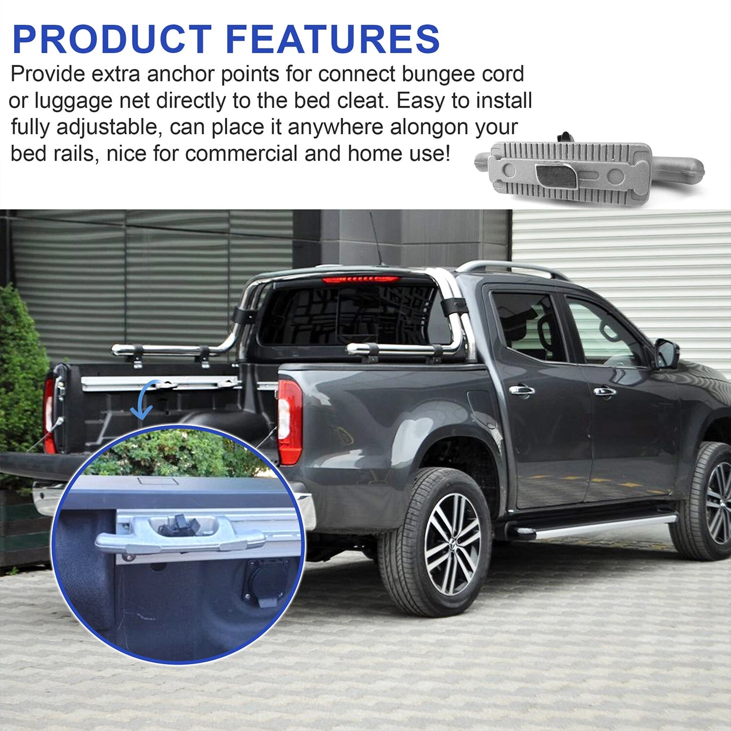 For 2016-2024 Nissan Titan Cargo Tie Down Cleat Replace 999T7-W3900 (4-Piece)