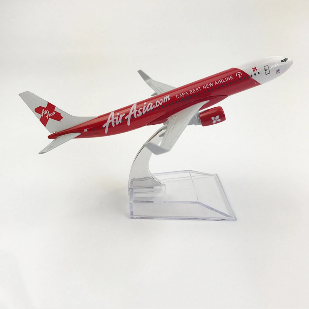 Diecast Alloy 1/400 Scale Red Air Asia Airlines B737 Aircraft Model Toy Gifts