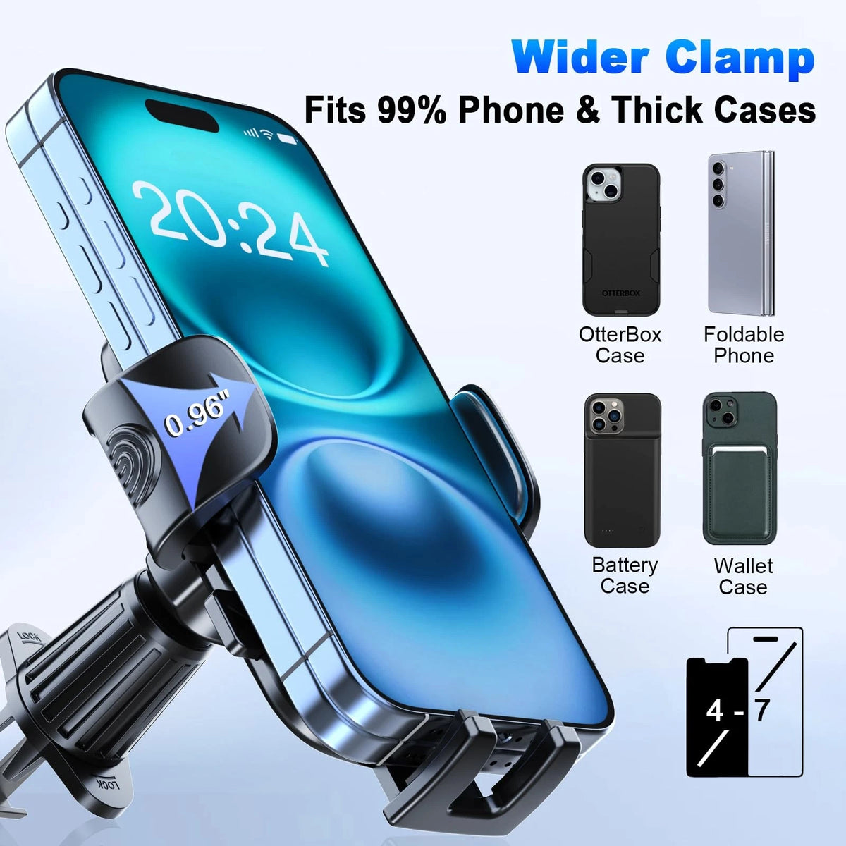 [2026 ] Car Phone Holder for Vertical/Horizontal Compact, Black