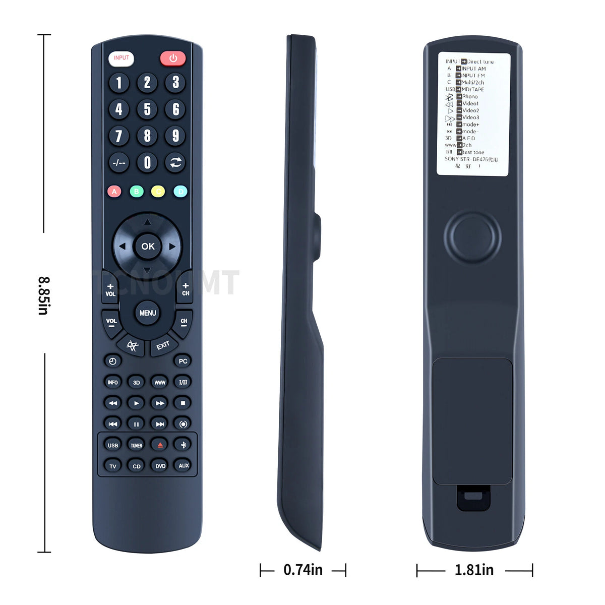 RM-U305 Replacement Remote Control For Sony AV System STR-DE475 STR-DE575