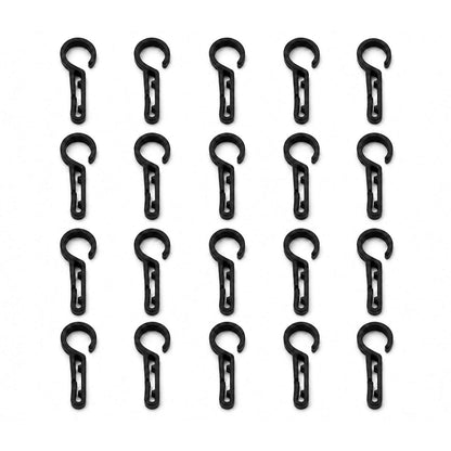 20Pack Headlamp Clips Attachment Head Light Clamps Black Hard Safety Cap Hook