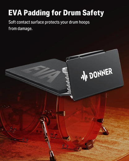 Donner Bass Drum Anchor, Kick Stopper, Anti-Slip Accessory, Black