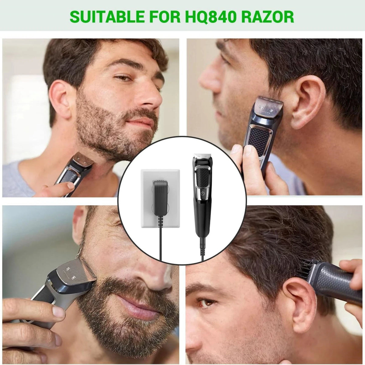 8V Charger For Philips Norelco HQ840 Multigroom Series 3000 MG3760 Hair Trimmer