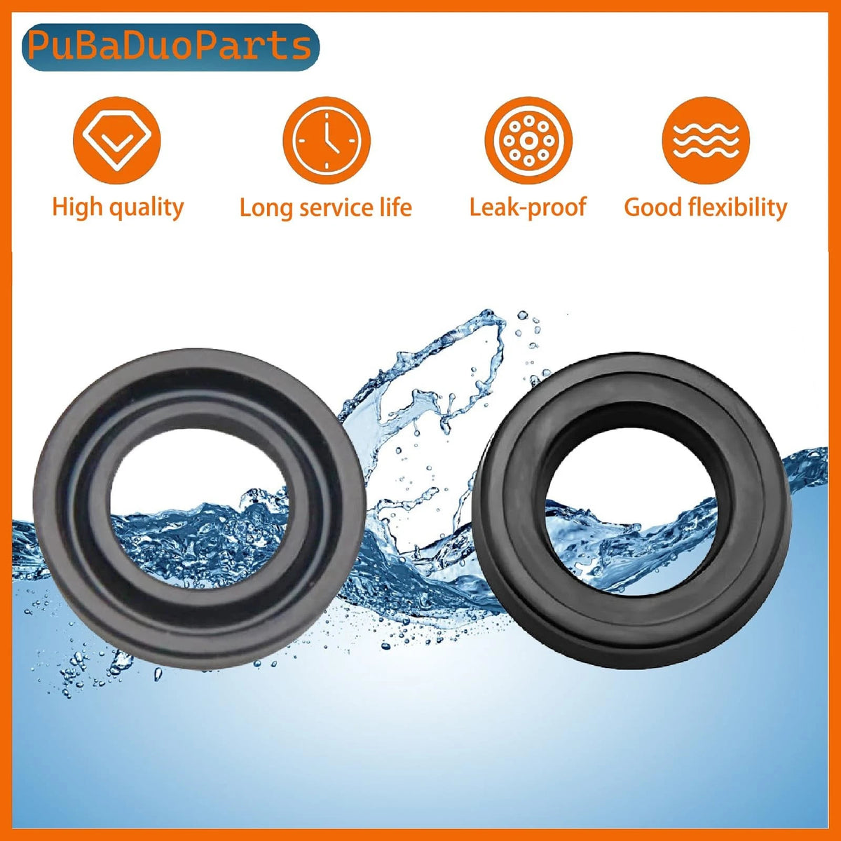 6-Pack AR2235 Pressure Washer Water Seal Kit for Briggs & Stratton & black