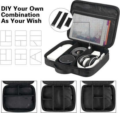MATEIN Cable Organizer Bag, Large Travel Storage Bag Large, Antique Black