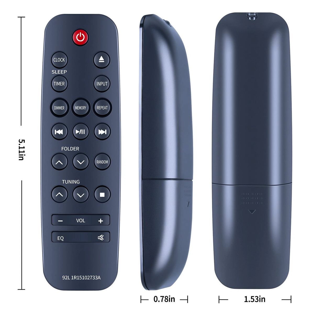 Remote Control For Sharp CD-BH10 Vintage Style Wireless Bluetooth Audio Speaker