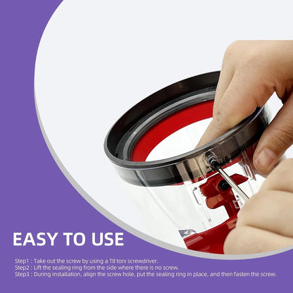 Dust Bin Top Fixed Sealing Ring for V11 V15 SV14 SV15 SV22, red & gray