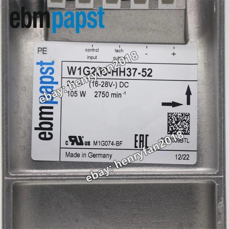 Ebmpapst W1G250-HH37-52 EC Axial Fan DC 24V 5.0A 105W Cabinet Cooling Fan