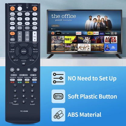 RC-834M Remote Control For Onkyo AV Receiver TX-NR515 TX-NR414 HT-RC440