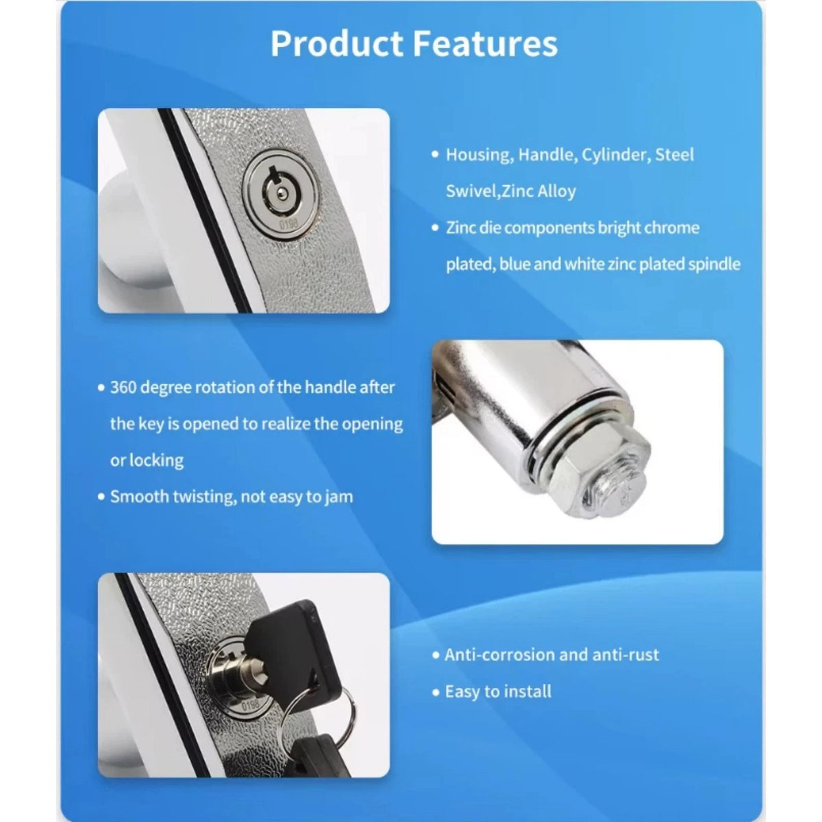 T Lock Zinc Alloy for Water Vending Machine Pin Tumbler with 3 Keys Security